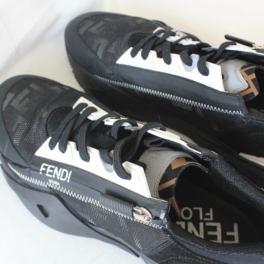 FENDI Ff Logo Low-Top Sneakers - Brown